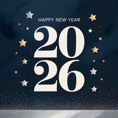 Elegant navy festive 2026 Background illustration with luxury holiday design,generative ai