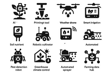 Fertilizer icon tracker icons drone precision ai smart vector device controller data