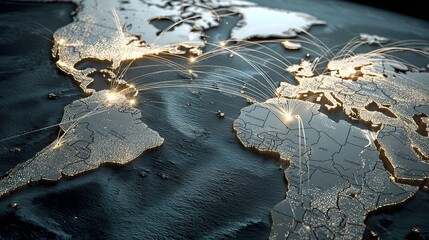 Global Logistics Map Illustrating Key Trade Routes and Warehousing Standards Worldwide Perspective Digital Visualization High-Tech Environment Interactive Concept