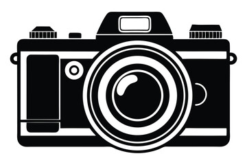 digital single lens reflex camera black and white background