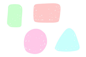 Set of Pastel Abstract Shapes – Minimal Hand Drawn Colorful Geometric Elements