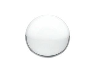 A perfectly reflective, white sphere glows, surrounded by a subtle shadow on a stark black background