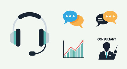 Modern White and Teal Headset with Microphone for Communication.