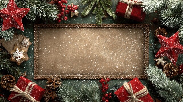 christmas card frame banner background with text space for greeting or social media post merry christmas and happy new year neo art cards x v 1 11