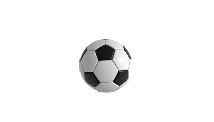 A classic black and white soccer ball, centered on a black background, realistic lighting