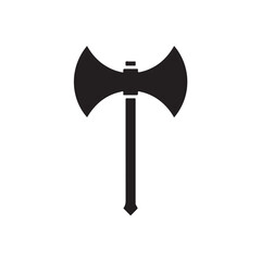 Battle axe double blade medieval weapon silhouette