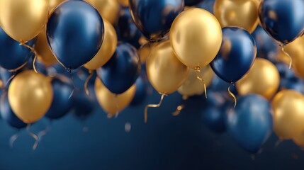 elegant navy blue and gold balloons festive party background for celebrations events and invitations