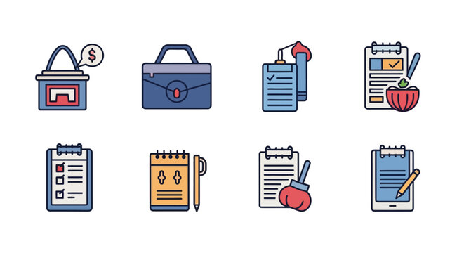 Vector25990 outline colorful icons