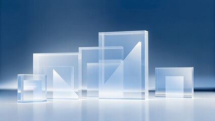 Abstract Transparent Glass Texture Background 8K Seamless Blue Gradient