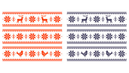 Traditional Russian ornament. Animal motifs. Flat illustration.