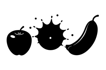 Fresh apple and pear vector illustration