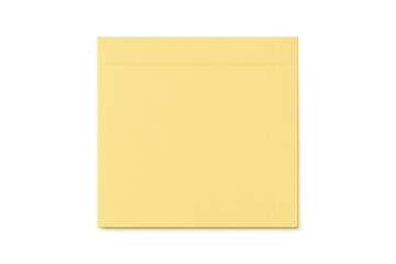 Yellow sticky note paper providing blank space for reminders, memos, and important messages on transparent background