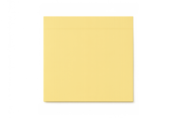Yellow sticky note paper providing blank space for reminders, memos, and important messages on transparent background