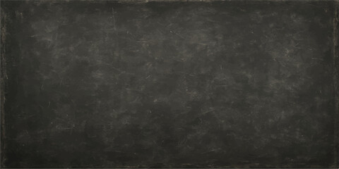 Fototapeta premium Dark blank vintage chalkboard texture featuring rough grey grunge surface and old chalk dust pattern backdrop