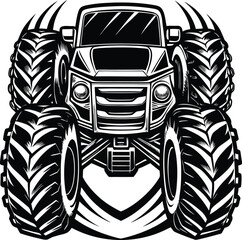 Front view of a monster truck with claw-like accents © Ghum