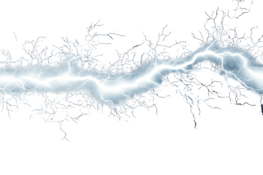 Striking lightning bolts illuminate a dark, isolated area, creating a dramatic scene filled with nature's electrifying energy and power during a stormy night - Powered by Adobe