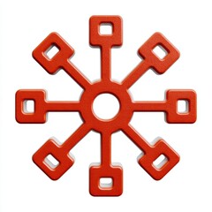 Obraz premium technology symbol, simple design gear and circuit board intertwined, representing tech and engineering, minimal colors, clean and sharp, centered layout, no text