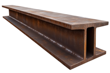 Realistic rendering of a steel beam used in construction showing texture and detail for architectural visualization and engineering analysis