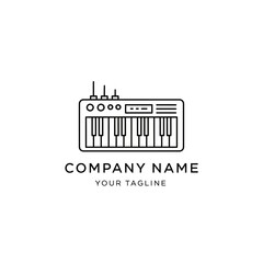 Minimalist keyboard logo design with company name and tagline.