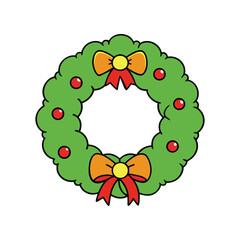 Christmas wreath vector art for a design element