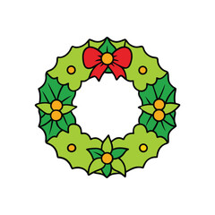 Christmas wreath vector art for a design element