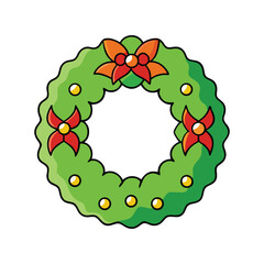 Christmas wreath vector art for a design element