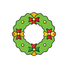 Christmas wreath vector art for a design element