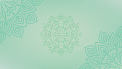 Round mandala on colorfull gradient background. Translucent mesh pattern in the form of a mandala. Mandala with floral patterns. Pastel Yoga template. Gradient background with round mandala