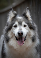Husky samoyed mix dog. 