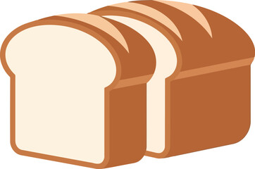 Sliced white bread loaf fresh baked food icon