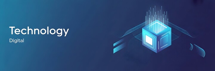 AI isometric futuristic chip with electric circuit wires on technology background. Artificial Intelligence hologram logo on light glowing semiconductor. Tech bg. Data flow