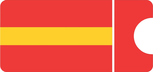 Red yellow ticket stub icon