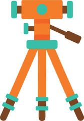 Orange surveying tripod construction equipment