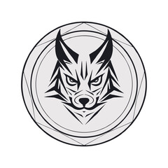 Tribal Lion Head Circle Tattoo Design Vector