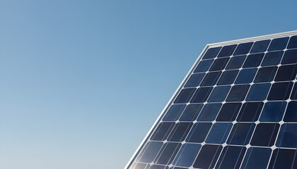 Clean Renewable Energy Concept with Solar Panel and Blue Sky