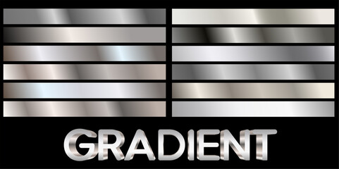 silver texture background. Realistic silver, gradient mesh. various models. metal gradient.