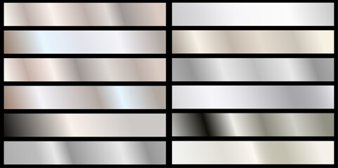 Texture background set. Realistic silver. gradient mesh.silver texture background. Realistic silver, gradient mesh.