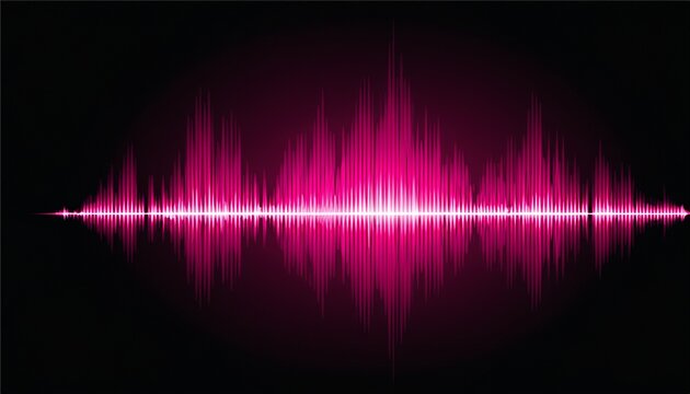 equalizer sound wave in dynamic pink symbol isolated on black background