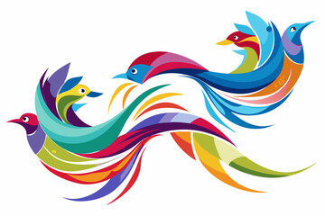 Colorful birds illustration