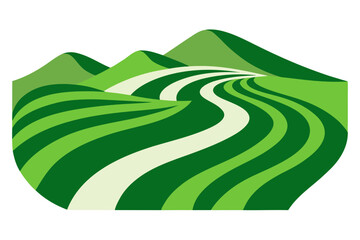 Obraz premium Green hills and curvy road