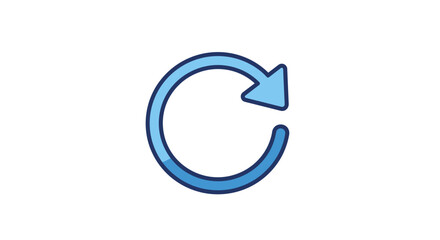 Blue Circle Arrow Rotation Symbol of Renewal, Update, Recycle for App, Website, UI Design, Product Manuals, Process Diagrams, and Software Tutorials
