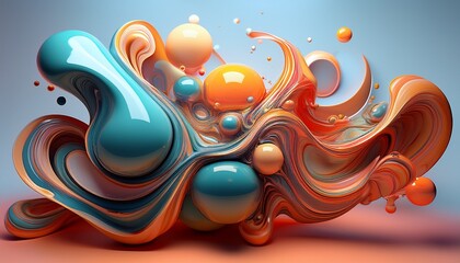 3d liquid abstraction in different forms