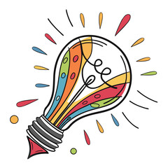 Colorful light bulb illustration for creative ideas