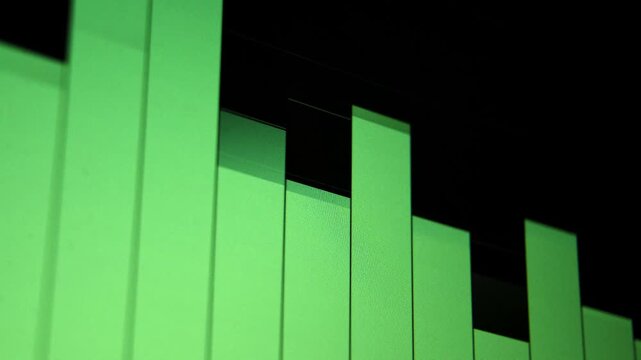 Green audio spectrum bar graph