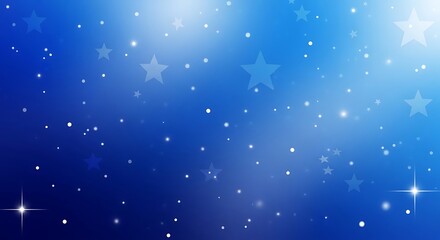 Fototapeta premium Blue Starry Night Sky Background with Bokeh Lights.