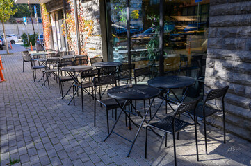Outdoor Chairs and Tables Near Cafe