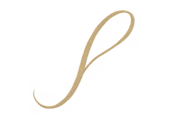 Golden calligraphic uppercase letter p forming elegant handwritten script on transparent background