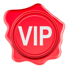 VIP, red wax seal. 3D rendering