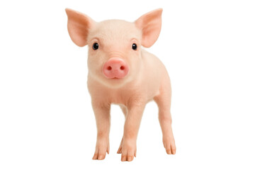 Tiny piglet posing on a clear backdrop, showcasing the adorable charm of a youthful farm animal