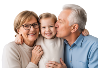 Grandparents with Granddaughter – Heartwarming, Loving Moment Across Generations

